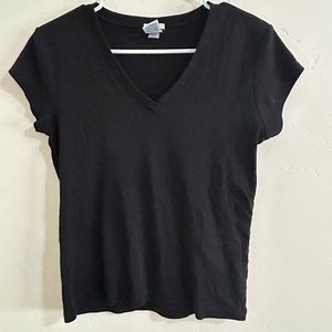 black v-neck t-shirt